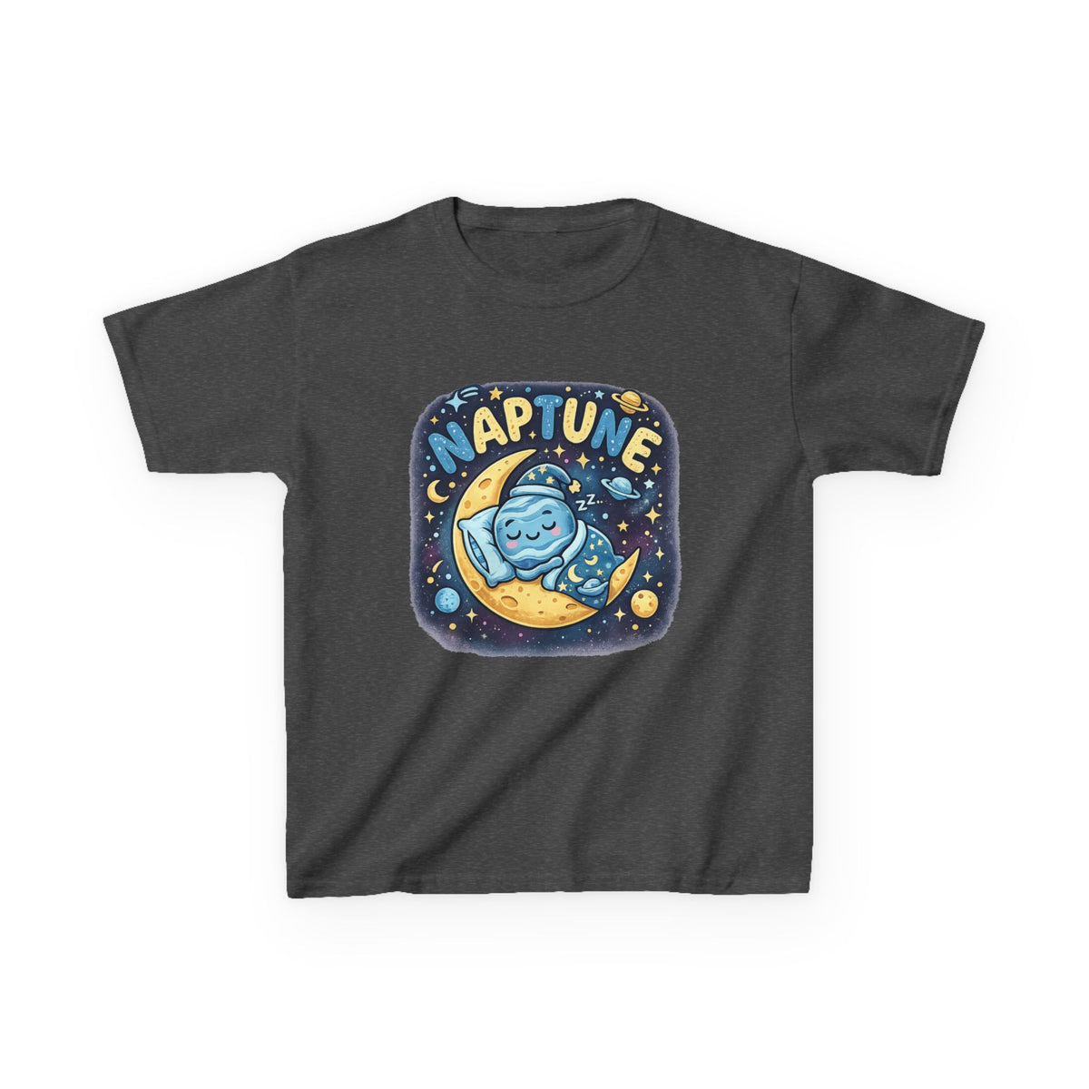 Kids Tee — Cute 'Naptune' Sleeping Planet Graphic