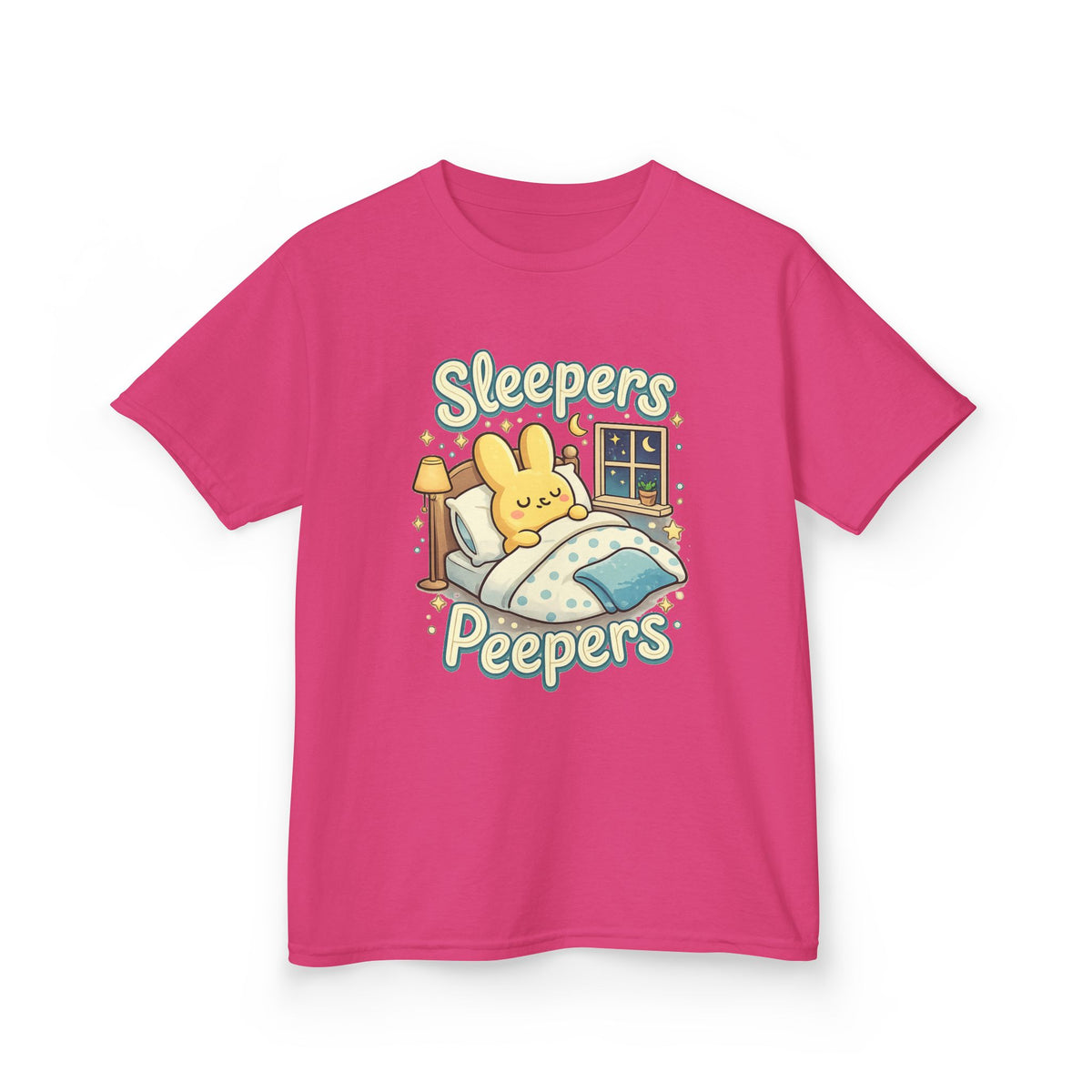 Kids Tee | "Sleepers & Peepers" Cute Bunny Bedtime Graphic Shirt