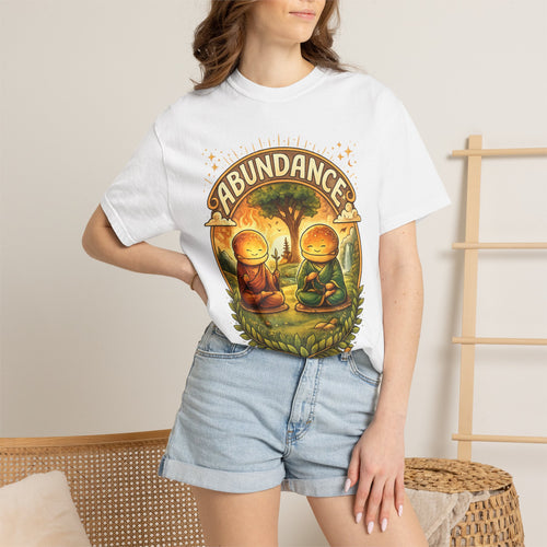 Abundance Buddha T-Shirt — Peaceful Meditation Graphic Tee