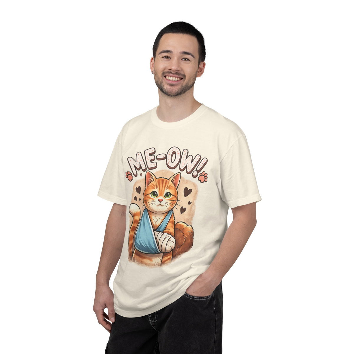 Injured Cat 'ME-OW!' Cute Graphic T-Shirt