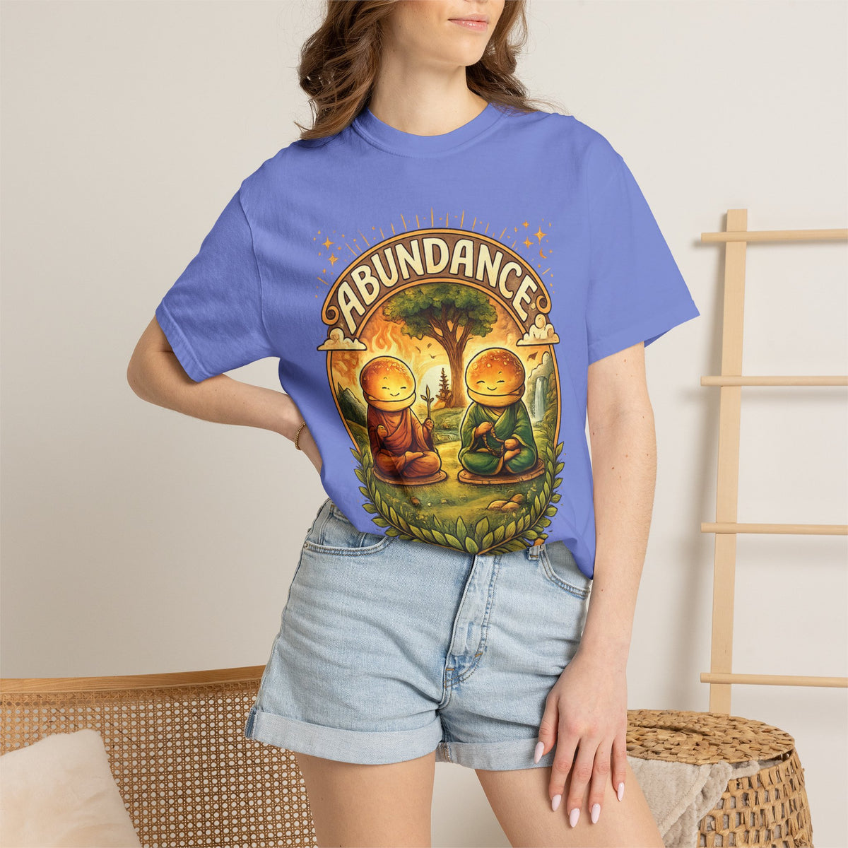 Abundance Buddha T-Shirt — Peaceful Meditation Graphic Tee