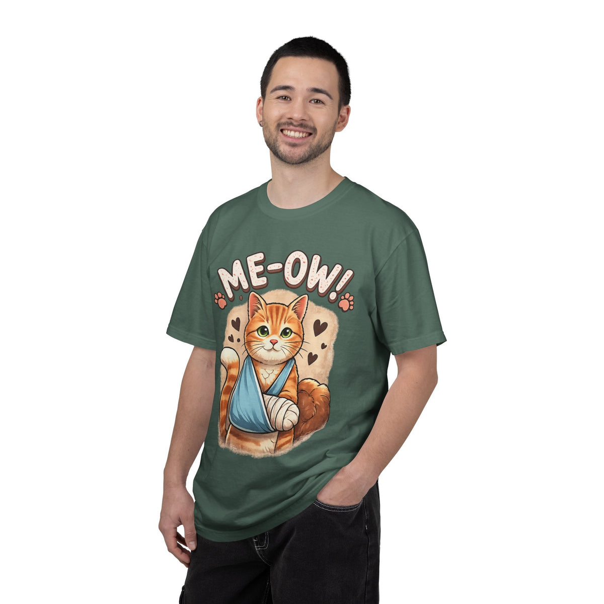 Injured Cat 'ME-OW!' Cute Graphic T-Shirt