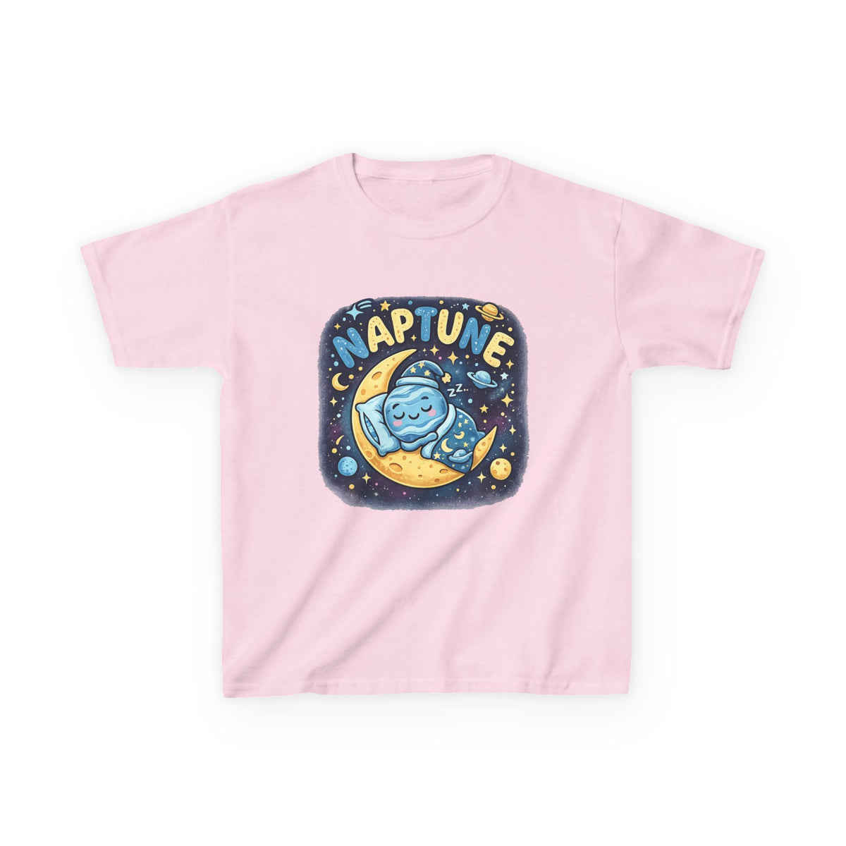 Kids Tee — Cute 'Naptune' Sleeping Planet Graphic