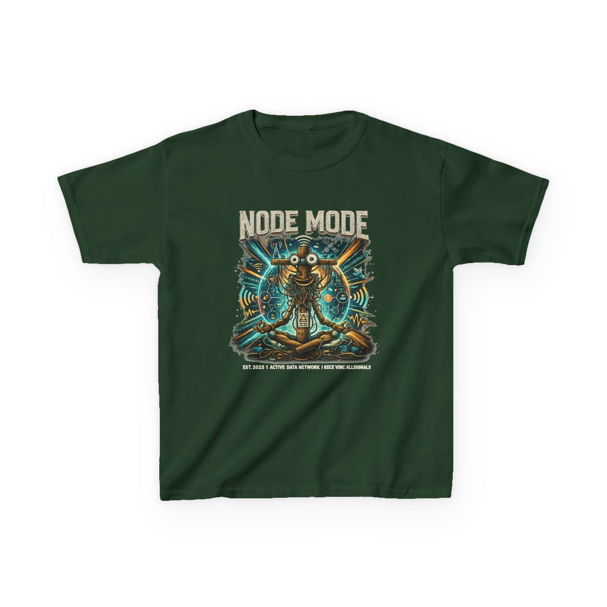 Kids 'Node Mode' Robot Graphic Tee | Retro Sci‑Fi Tech Shirt for Children