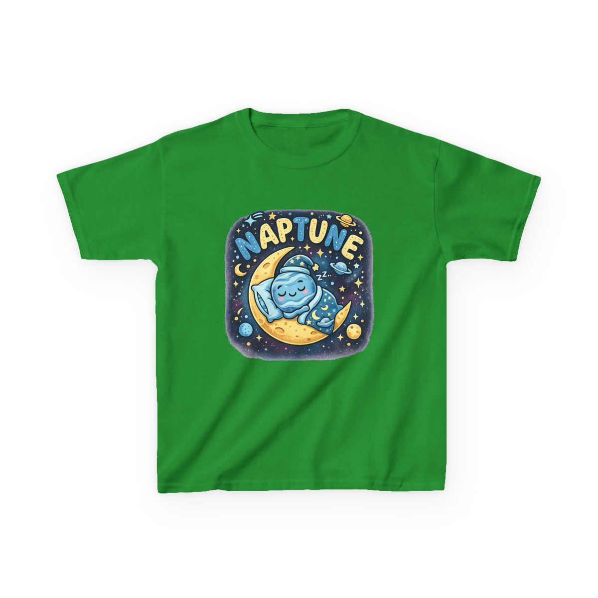 Kids Tee — Cute 'Naptune' Sleeping Planet Graphic
