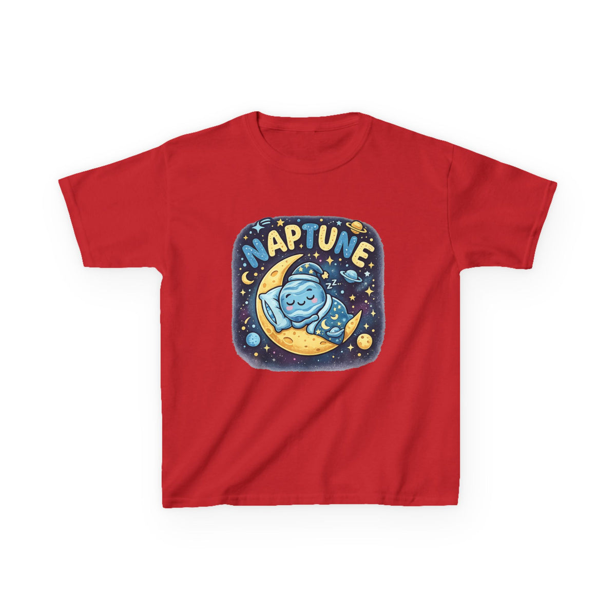 Kids Tee — Cute 'Naptune' Sleeping Planet Graphic