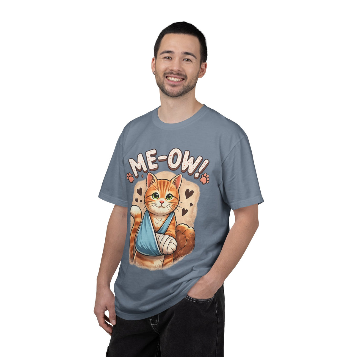 Injured Cat 'ME-OW!' Cute Graphic T-Shirt