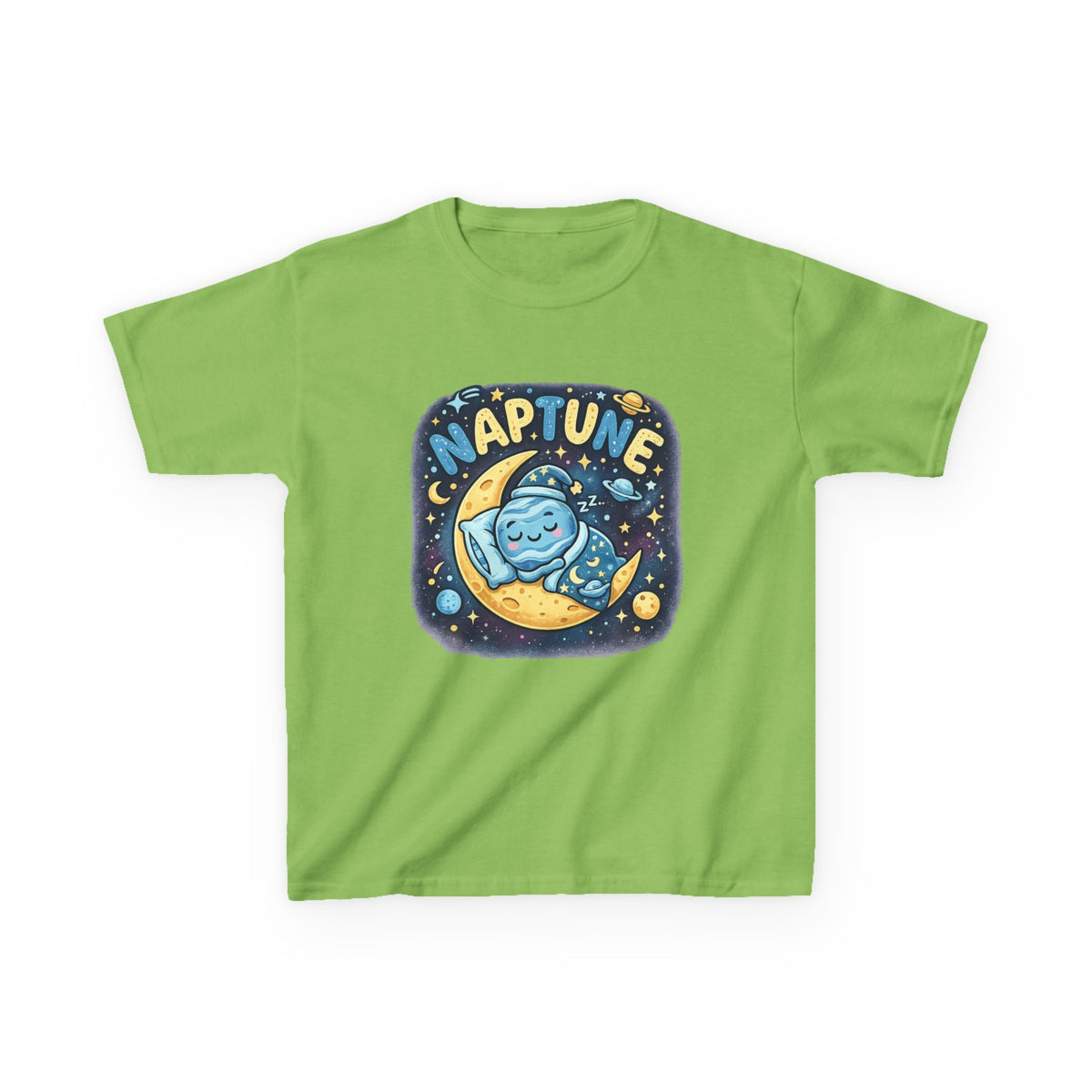Kids Tee — Cute 'Naptune' Sleeping Planet Graphic
