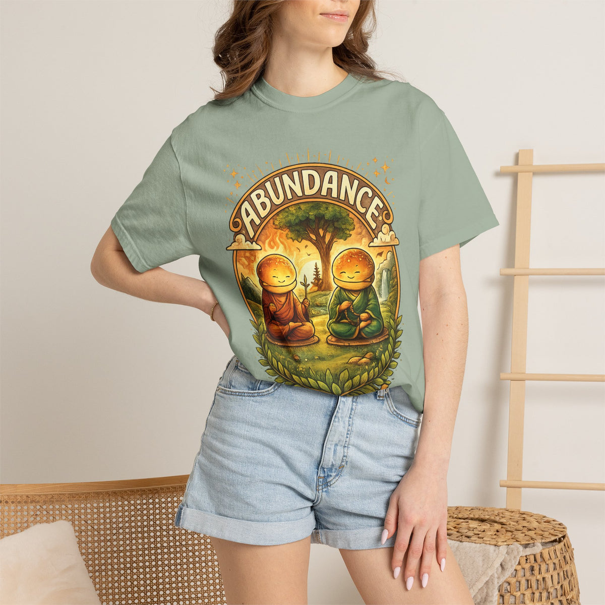 Abundance Buddha T-Shirt — Peaceful Meditation Graphic Tee