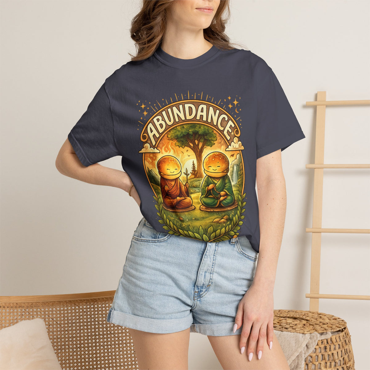 Abundance Buddha T-Shirt — Peaceful Meditation Graphic Tee