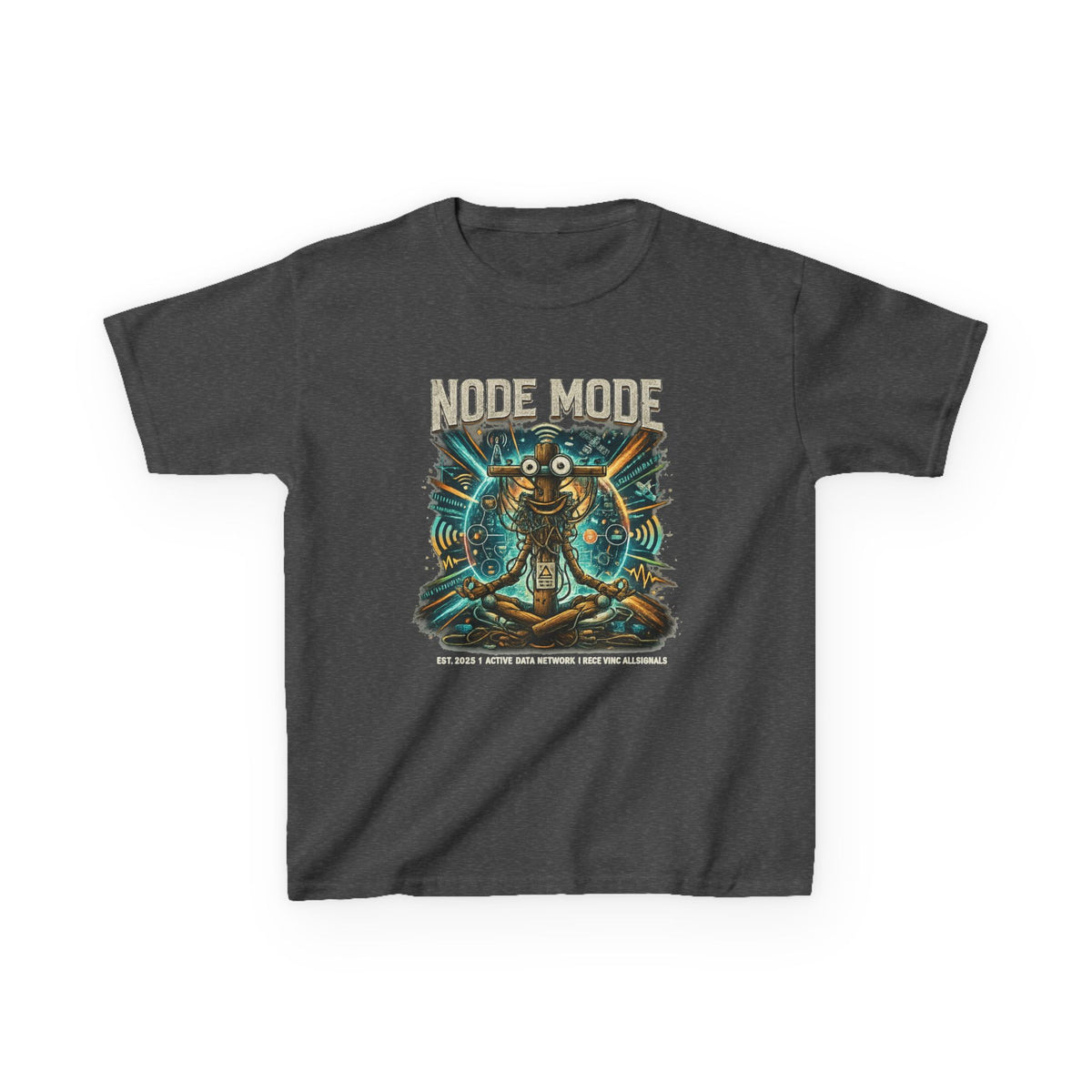 Kids 'Node Mode' Robot Graphic Tee | Retro Sci‑Fi Tech Shirt for Children