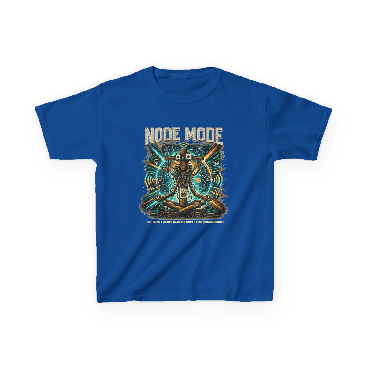 Kids 'Node Mode' Robot Graphic Tee | Retro Sci‑Fi Tech Shirt for Children