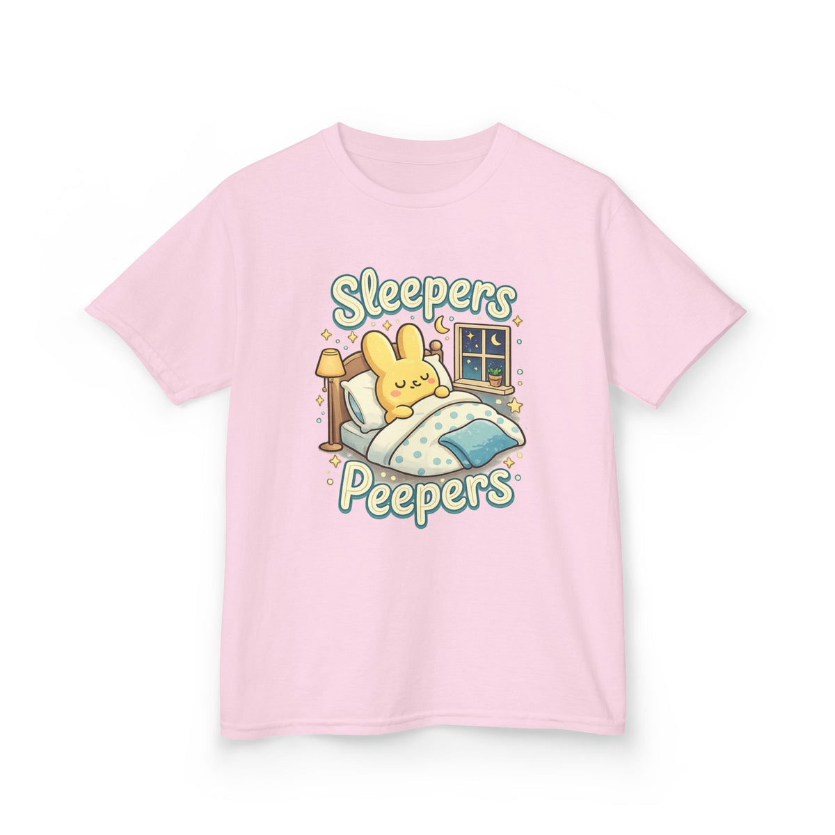 Kids Tee | "Sleepers & Peepers" Cute Bunny Bedtime Graphic Shirt