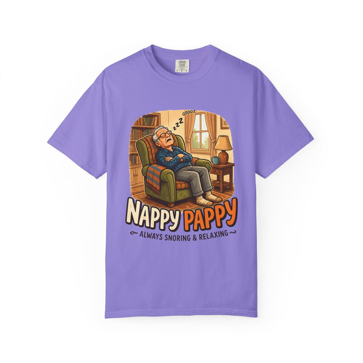 Nappy Pappy T‑Shirt — "Nappy Pappy: Always Snoring & Relaxing" Grandpa Relaxation Tee