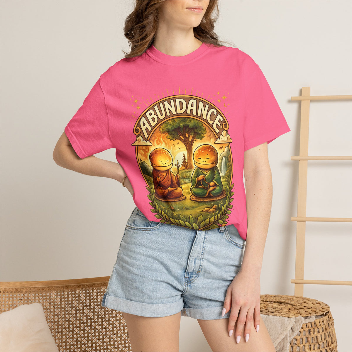 Abundance Buddha T-Shirt — Peaceful Meditation Graphic Tee