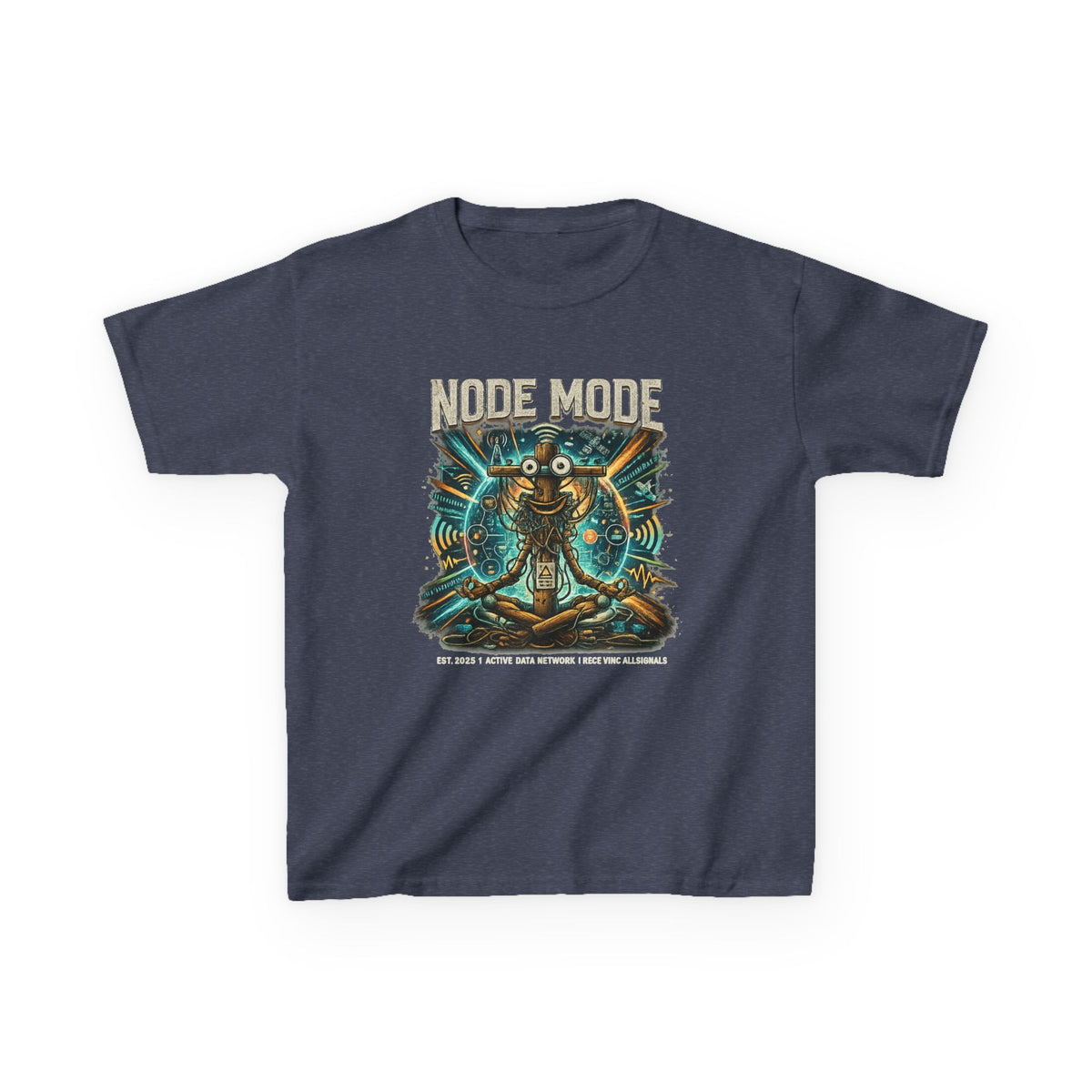 Kids 'Node Mode' Robot Graphic Tee | Retro Sci‑Fi Tech Shirt for Children