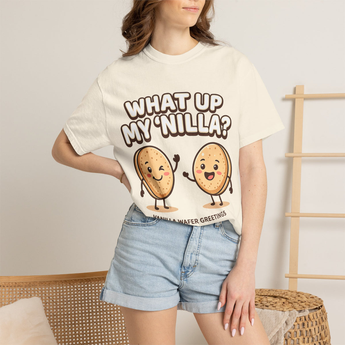 What Up My 'Nilla? Cute Vanilla Wafer Graphic T-Shirt