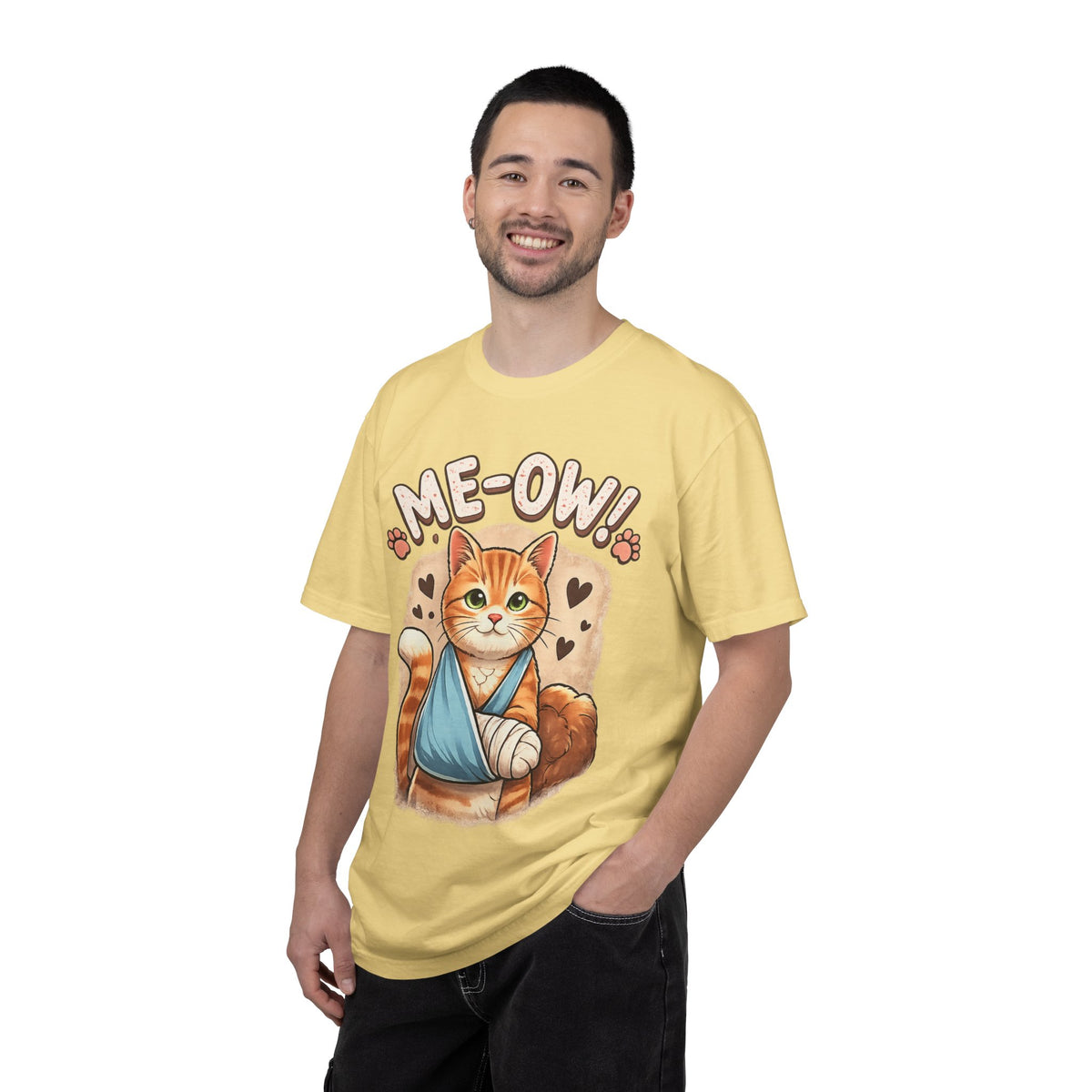 Injured Cat 'ME-OW!' Cute Graphic T-Shirt