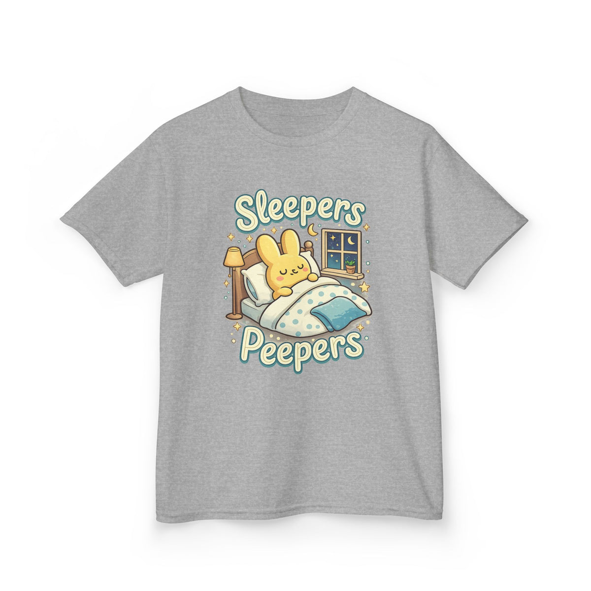 Kids Tee | "Sleepers & Peepers" Cute Bunny Bedtime Graphic Shirt
