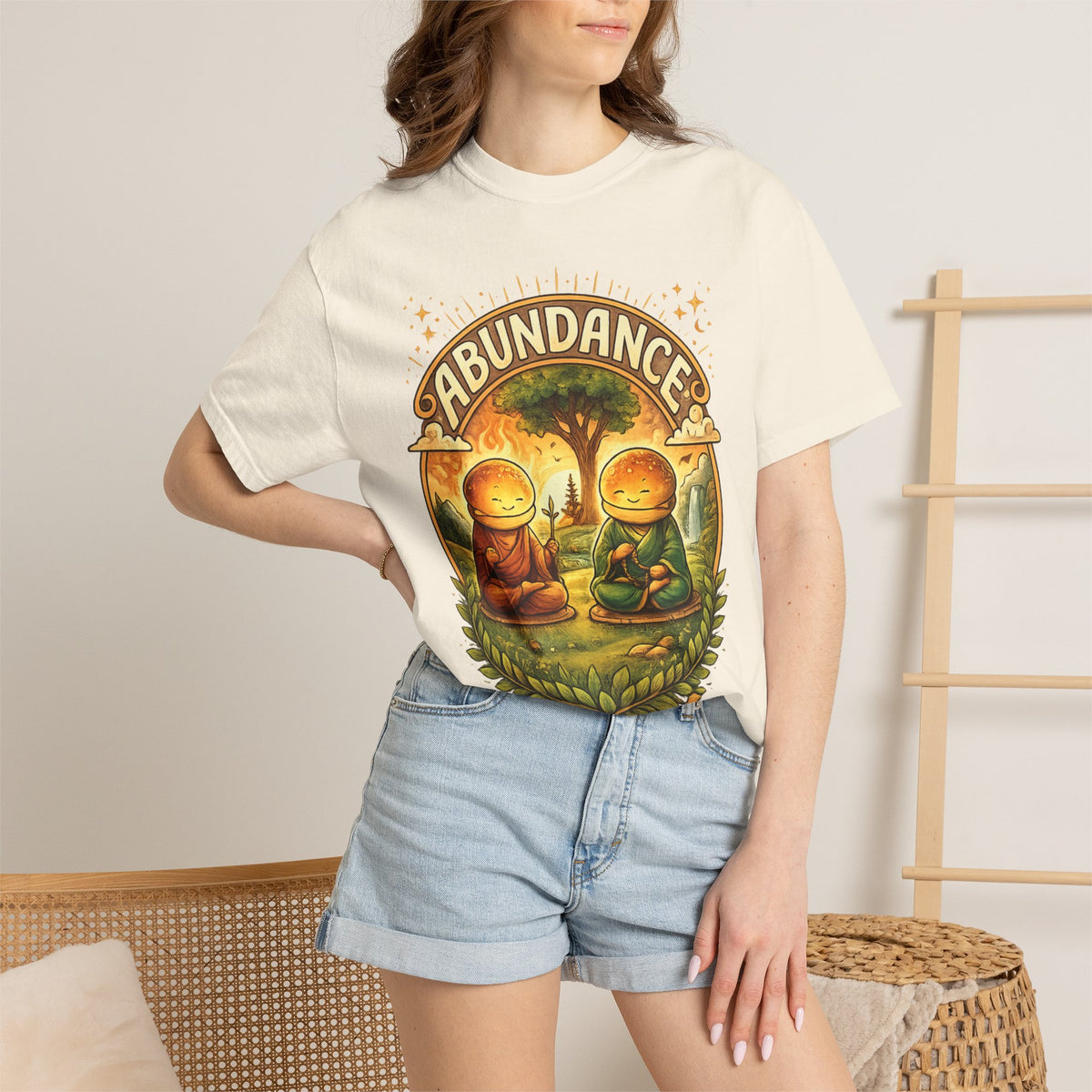 Abundance Buddha T-Shirt — Peaceful Meditation Graphic Tee