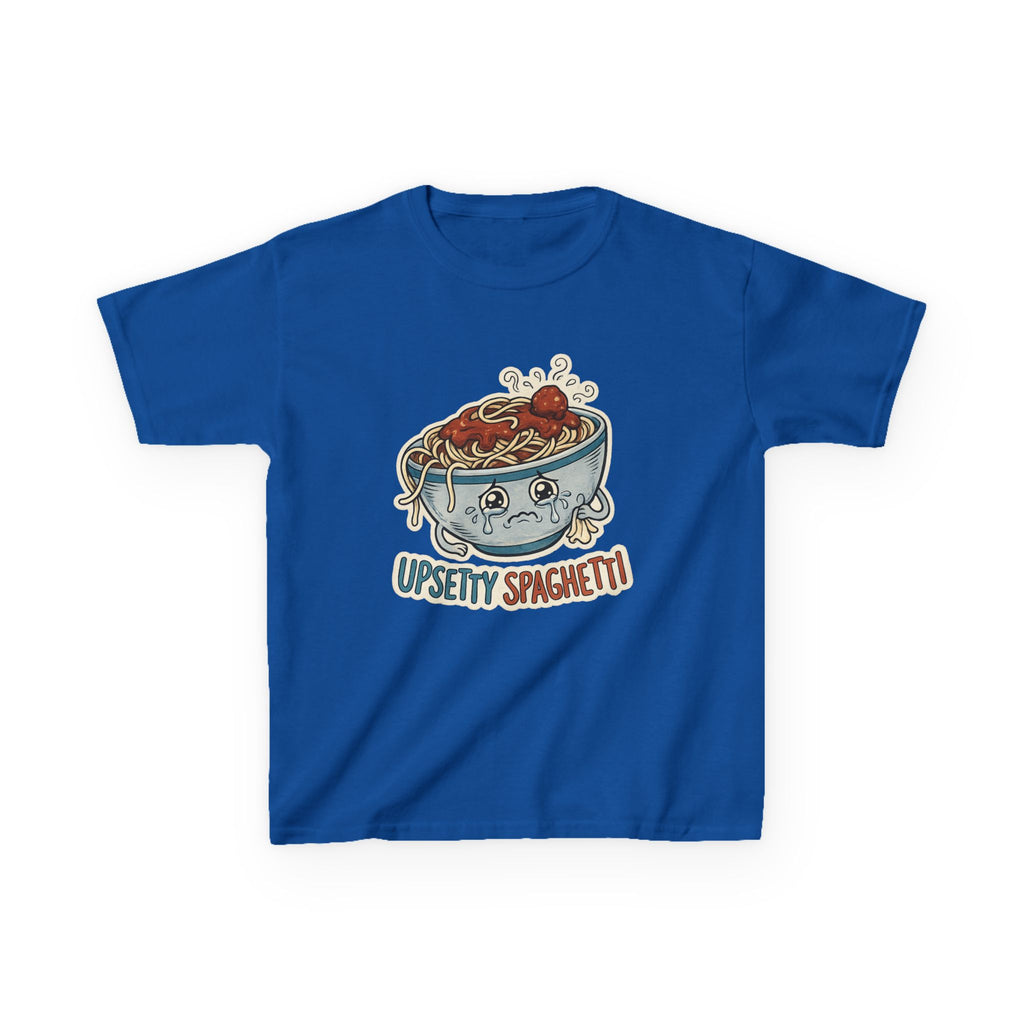 Kids T-Shirt — 'Upsetty Spaghetti' Cute Cartoon Spaghetti Bowl Tee