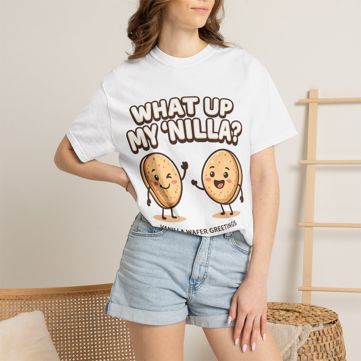 What Up My 'Nilla? Cute Vanilla Wafer Graphic T-Shirt