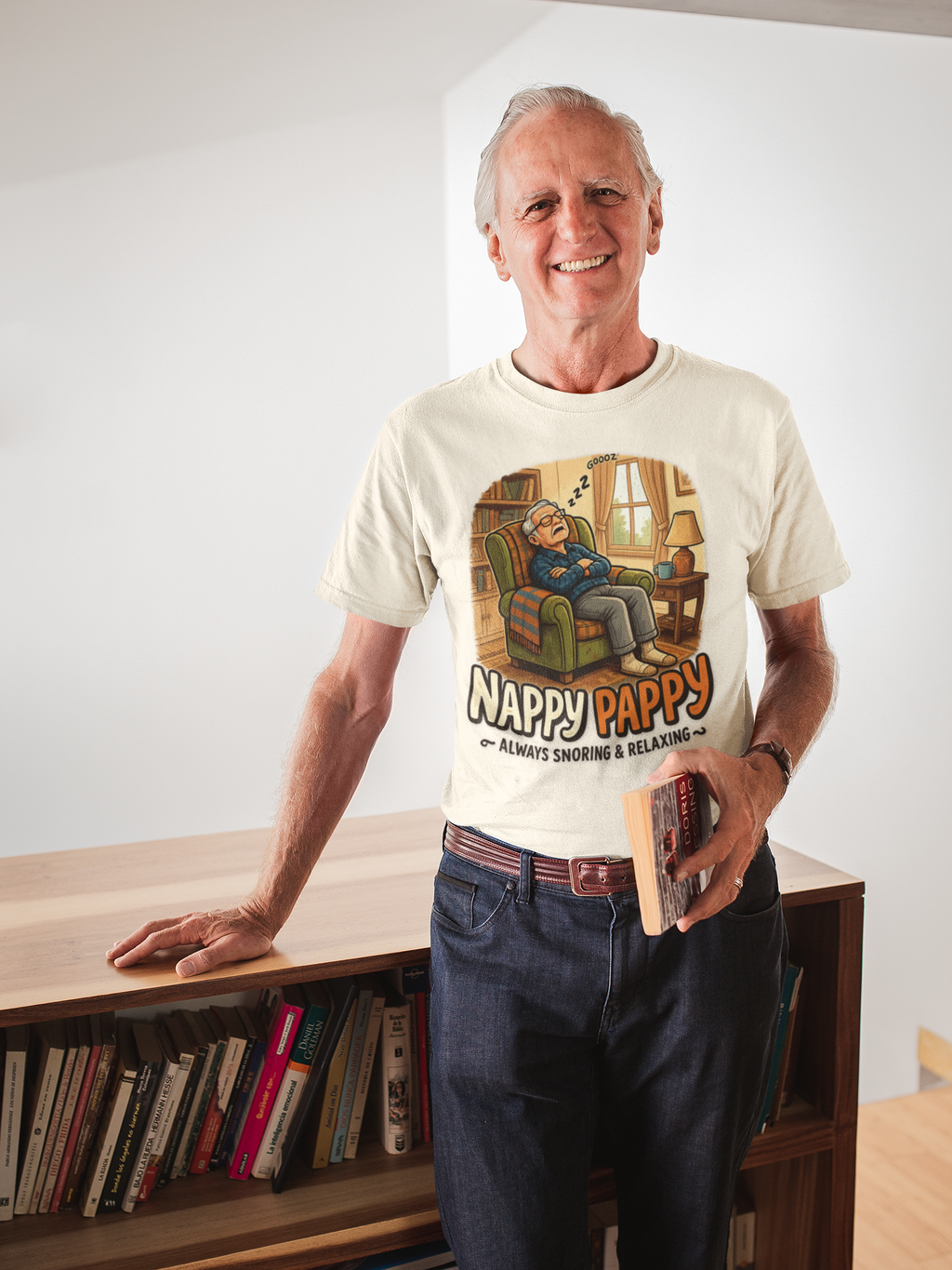 Nappy Pappy T‑Shirt — "Nappy Pappy: Always Snoring & Relaxing" Grandpa Relaxation Tee