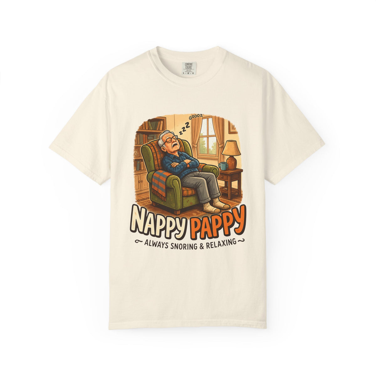 Nappy Pappy T‑Shirt — "Nappy Pappy: Always Snoring & Relaxing" Grandpa Relaxation Tee