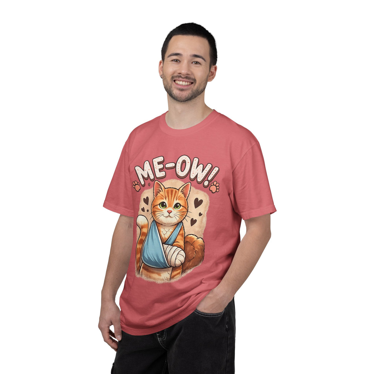 Injured Cat 'ME-OW!' Cute Graphic T-Shirt