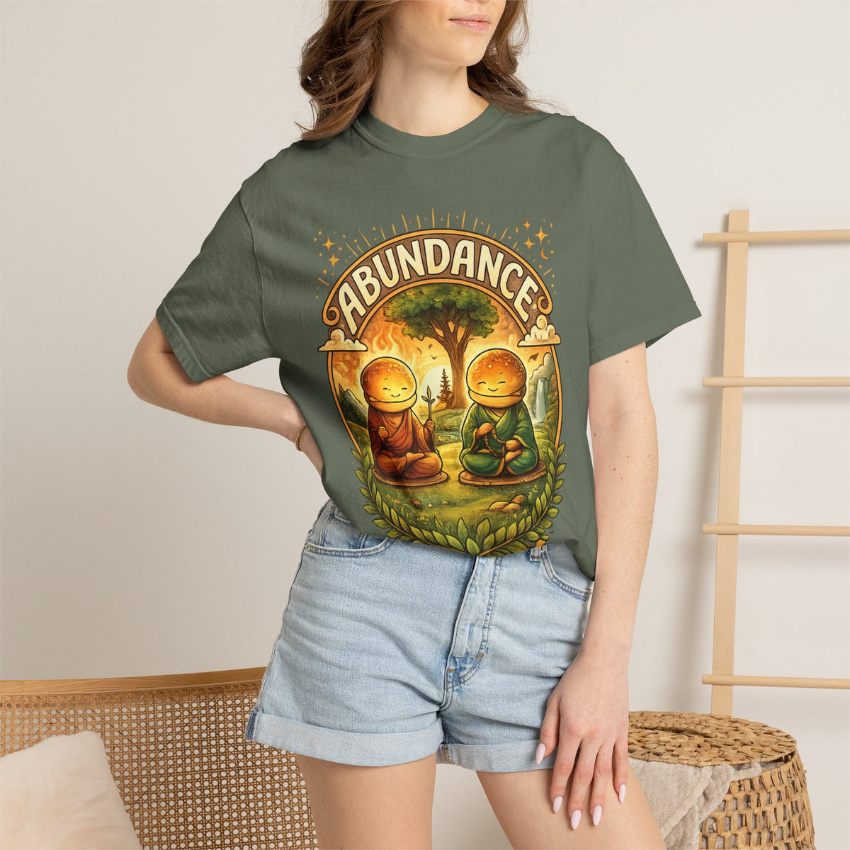 Abundance Buddha T-Shirt — Peaceful Meditation Graphic Tee