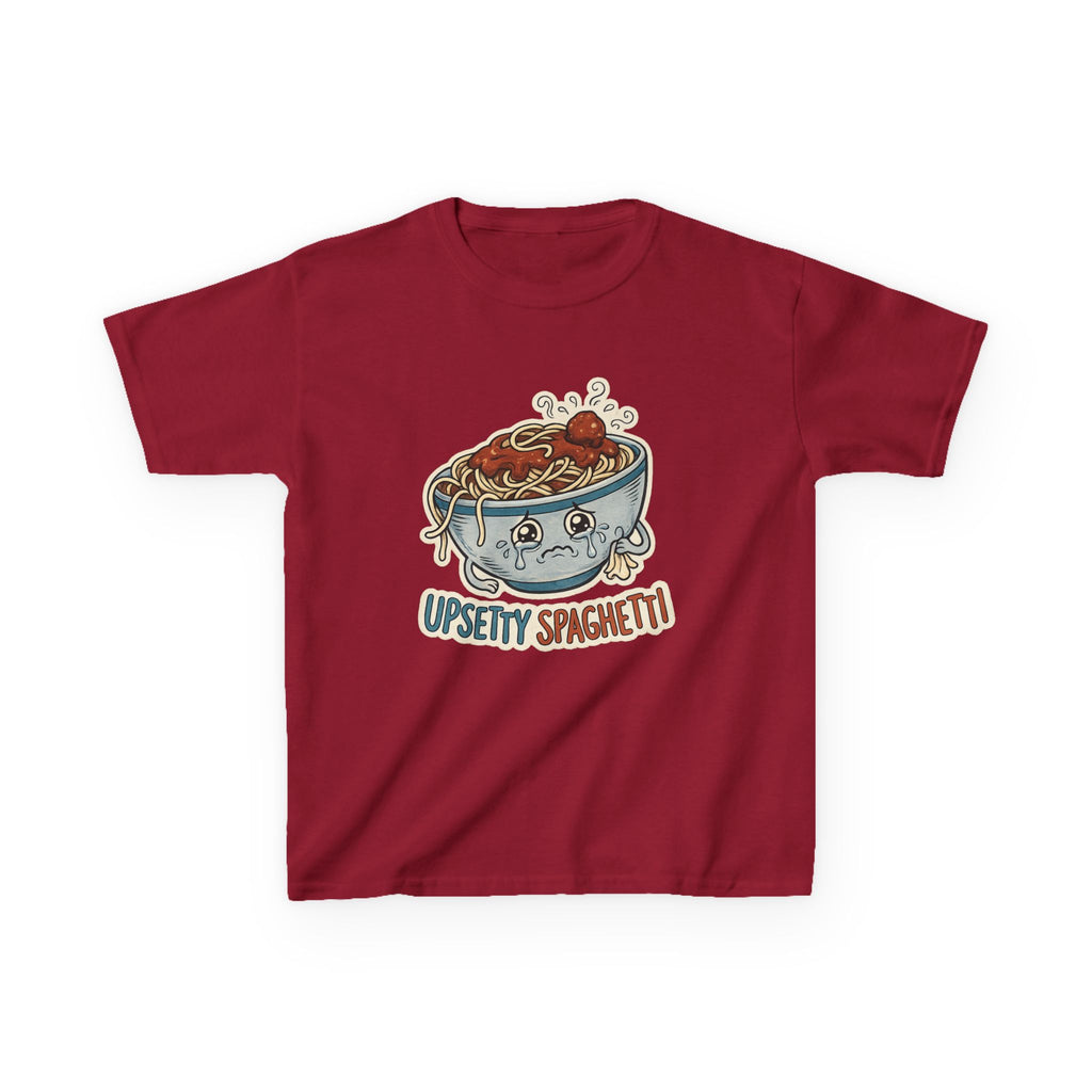 Kids T-Shirt — 'Upsetty Spaghetti' Cute Cartoon Spaghetti Bowl Tee