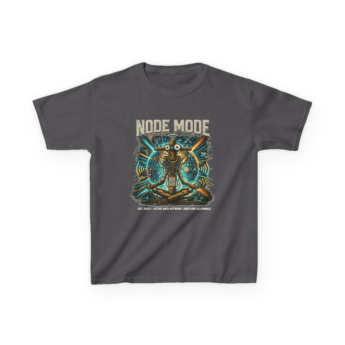 Kids 'Node Mode' Robot Graphic Tee | Retro Sci‑Fi Tech Shirt for Children