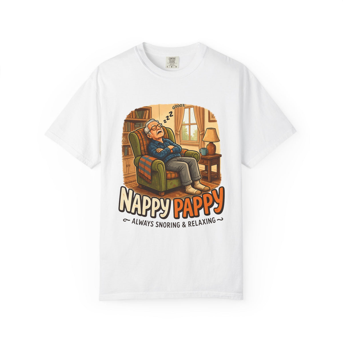 Nappy Pappy T‑Shirt — "Nappy Pappy: Always Snoring & Relaxing" Grandpa Relaxation Tee