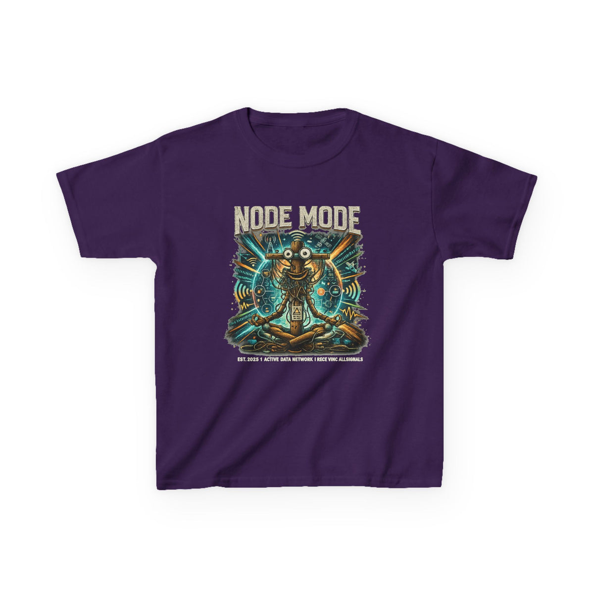 Kids 'Node Mode' Robot Graphic Tee | Retro Sci‑Fi Tech Shirt for Children