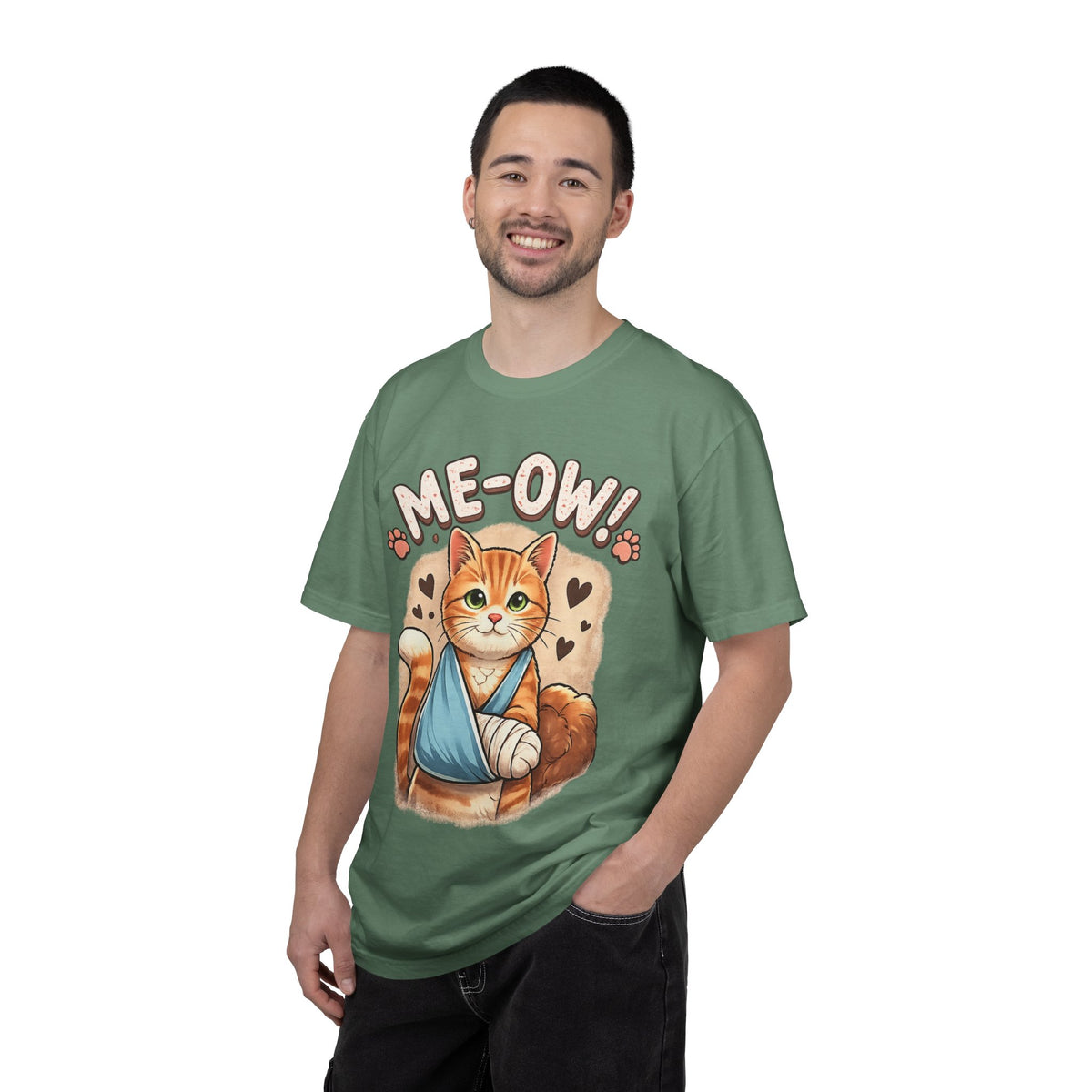 Injured Cat 'ME-OW!' Cute Graphic T-Shirt