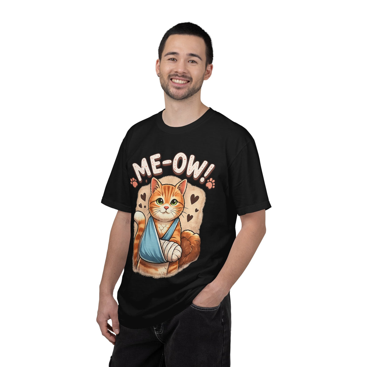 Injured Cat 'ME-OW!' Cute Graphic T-Shirt