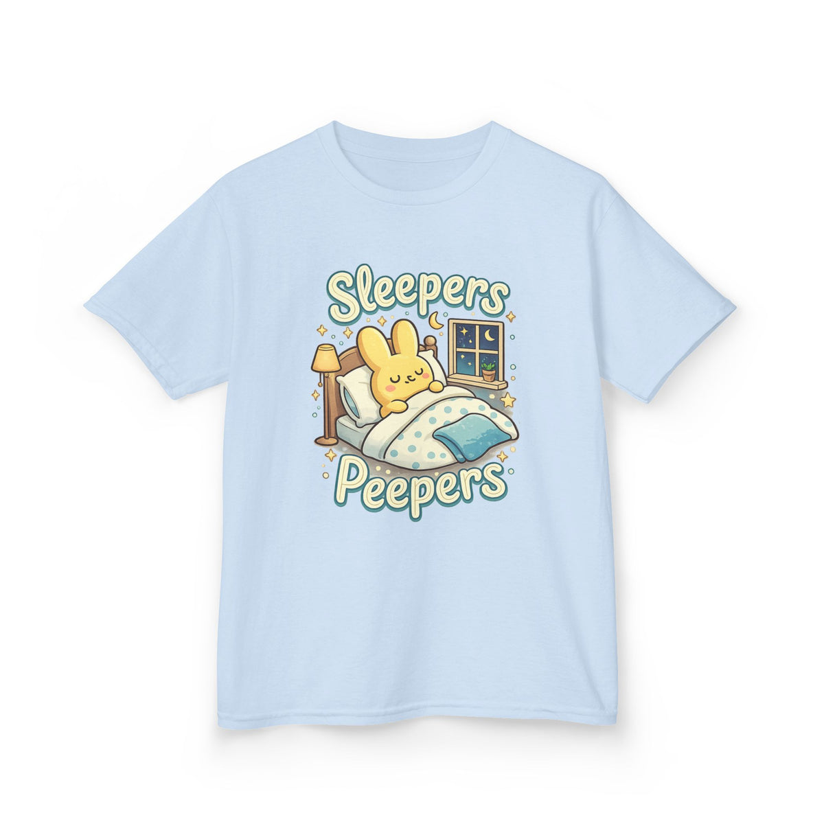 Kids Tee | "Sleepers & Peepers" Cute Bunny Bedtime Graphic Shirt