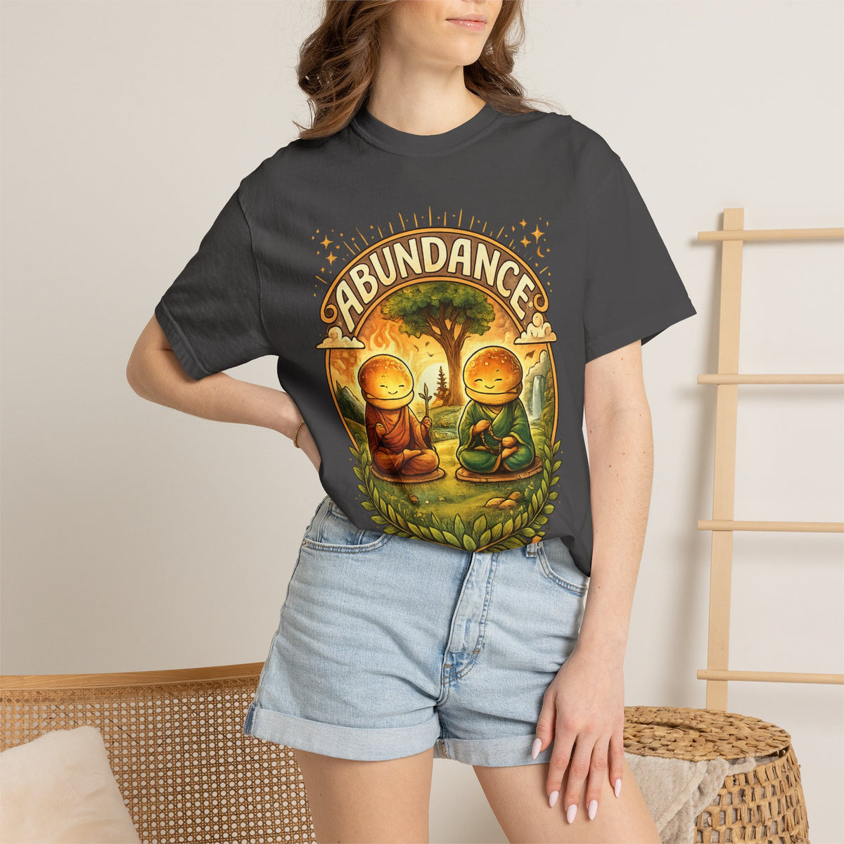 Abundance Buddha T-Shirt — Peaceful Meditation Graphic Tee