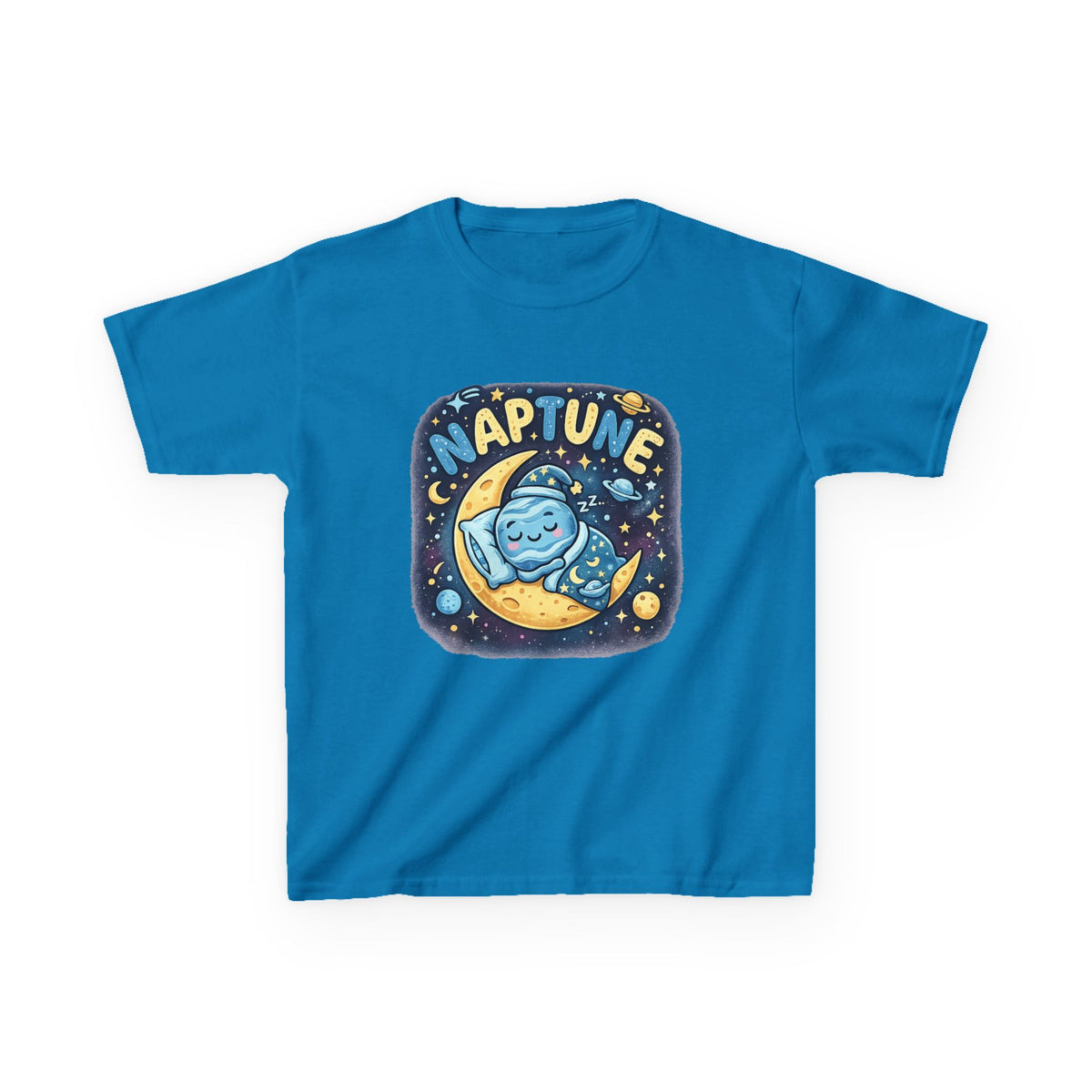 Kids Tee — Cute 'Naptune' Sleeping Planet Graphic