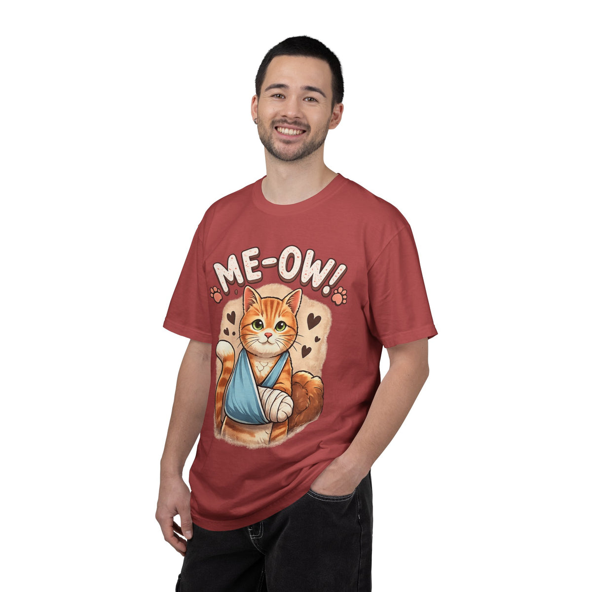 Injured Cat 'ME-OW!' Cute Graphic T-Shirt