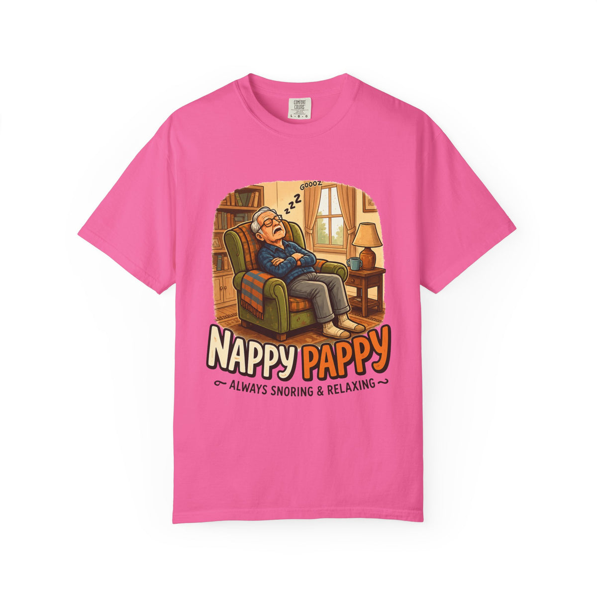 Nappy Pappy T‑Shirt — "Nappy Pappy: Always Snoring & Relaxing" Grandpa Relaxation Tee