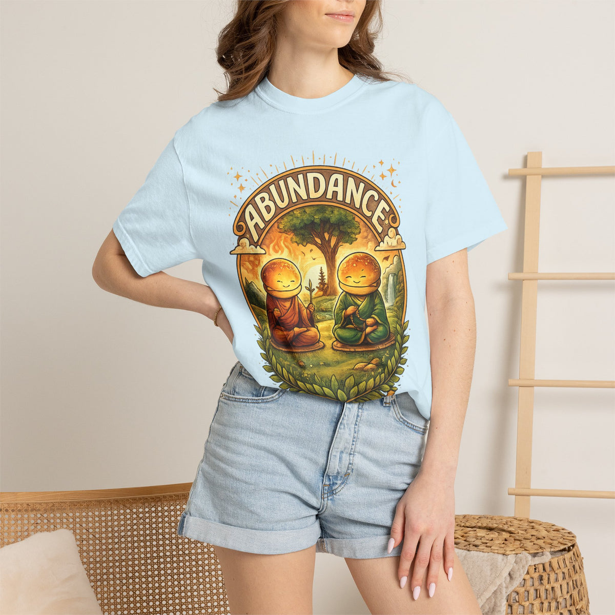 Abundance Buddha T-Shirt — Peaceful Meditation Graphic Tee