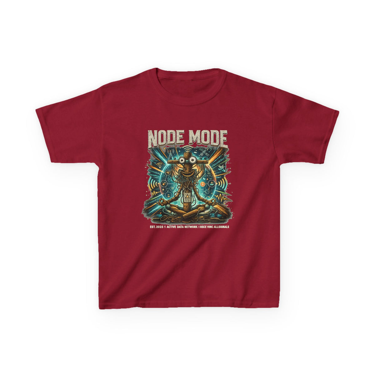 Kids 'Node Mode' Robot Graphic Tee | Retro Sci‑Fi Tech Shirt for Children