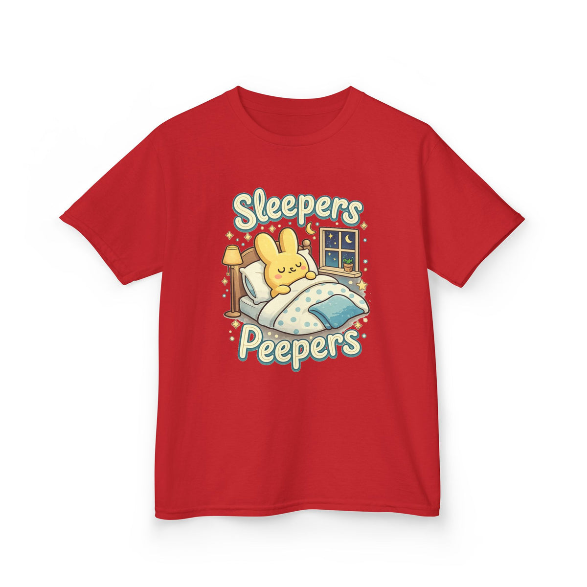 Kids Tee | "Sleepers & Peepers" Cute Bunny Bedtime Graphic Shirt