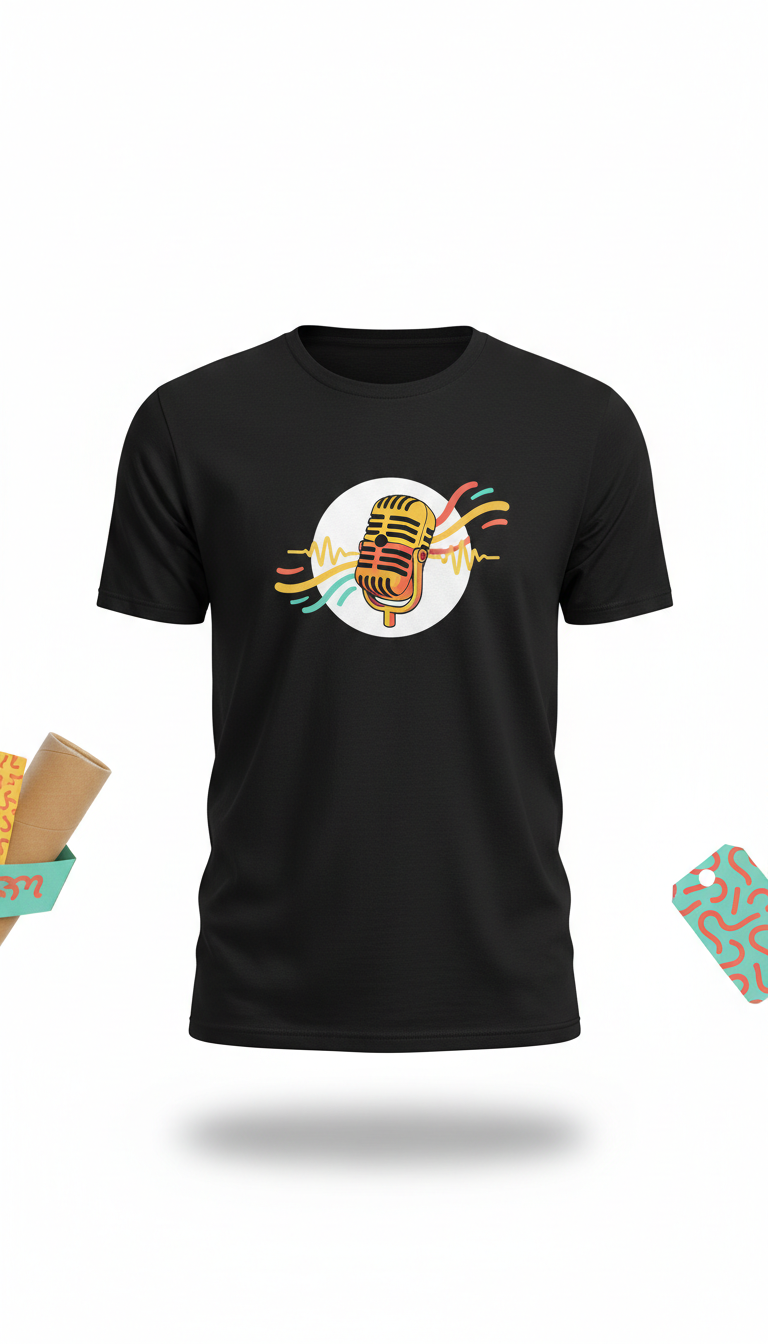 Mic Drop Black Cotton Tee