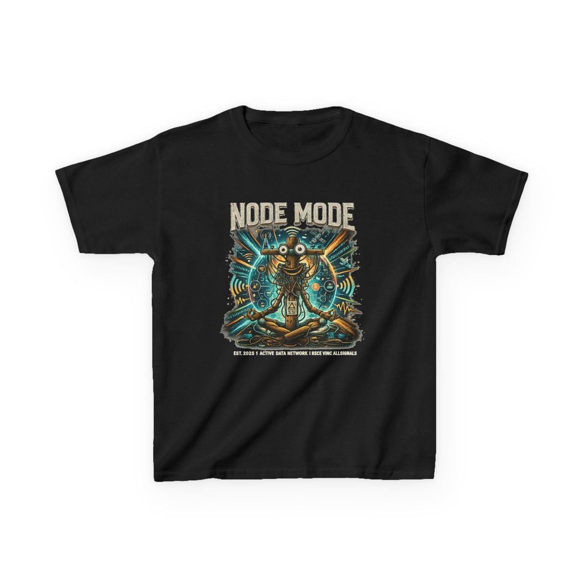 Kids 'Node Mode' Robot Graphic Tee | Retro Sci‑Fi Tech Shirt for Children